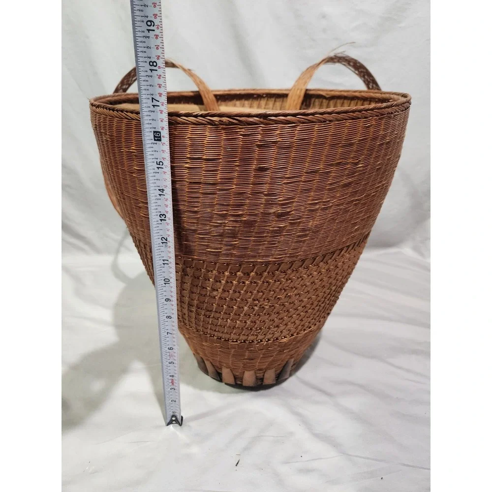 VTG Wicker Backpack Basket Bakul Tambok‎ Asian Farming Harvest Collection